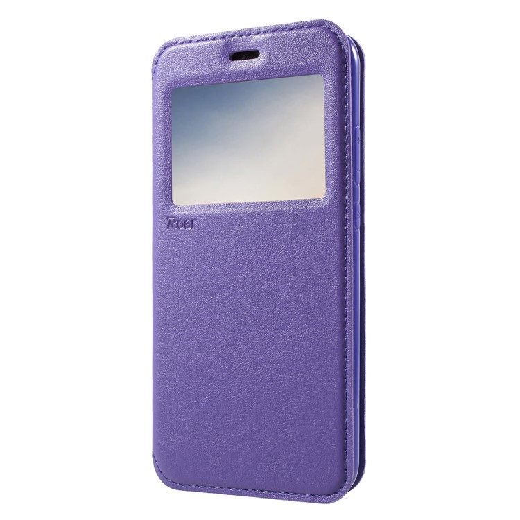 ROAR Window View Leather Stand Cover with Card Slot for Huawei P20 Lite / Nova 3e - Purple-3
