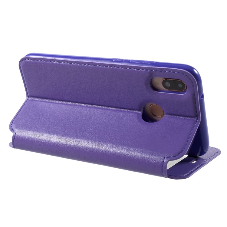 ROAR Window View Leather Stand Cover with Card Slot for Huawei P20 Lite / Nova 3e - Purple-5