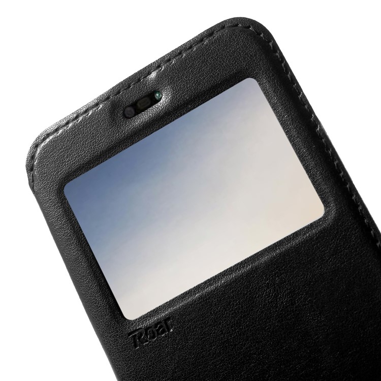 ROAR KOREA Window View Cell Phone Leather Card Holder Case for Huawei P20 Lite / Nova 3e - Black-8