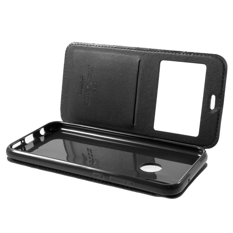 ROAR KOREA Window View Cell Phone Leather Card Holder Case for Huawei P20 Lite / Nova 3e - Black-9