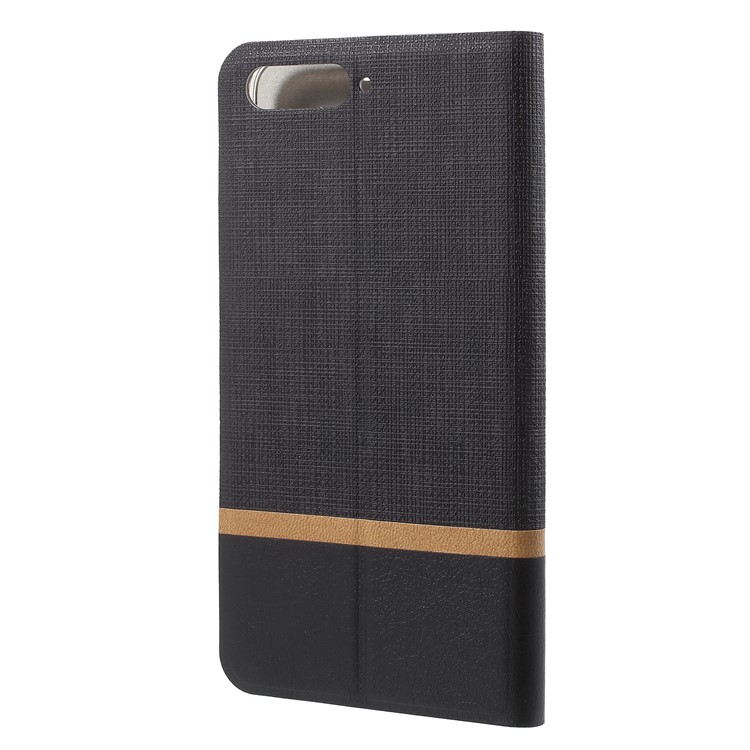 Cross Texture Stand Leather Card Holder Cover Case for Huawei Y6 (2018) - Black-3