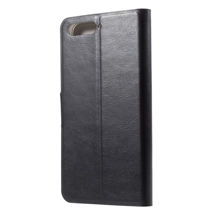 For Huawei Y6 (2018) Crazy Horse Texture PU Leather Protection Mobile Phone Case with Stand - Black-3