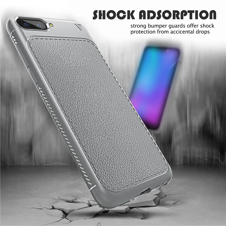 IVSO Gentry Series Leather Coated TPU Shell Case for Huawei Honor 10 - Grey-3
