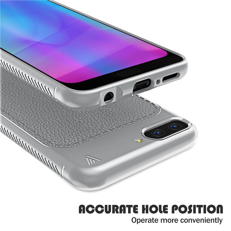 IVSO Gentry Series Leather Coated TPU Shell Case for Huawei Honor 10 - Grey-4
