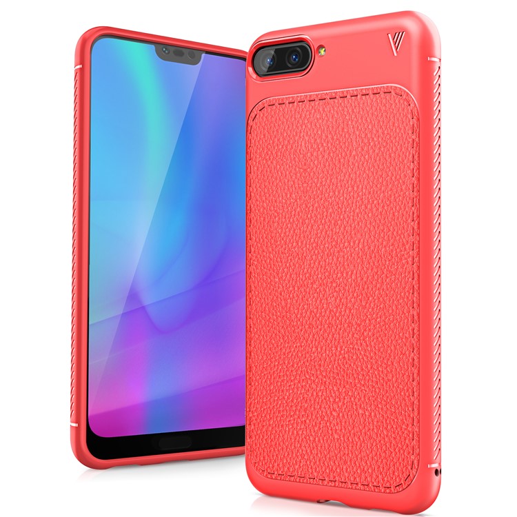 IVSO Gentry Series Leather Coated TPU Protection Case for Huawei Honor 10 - Red-1