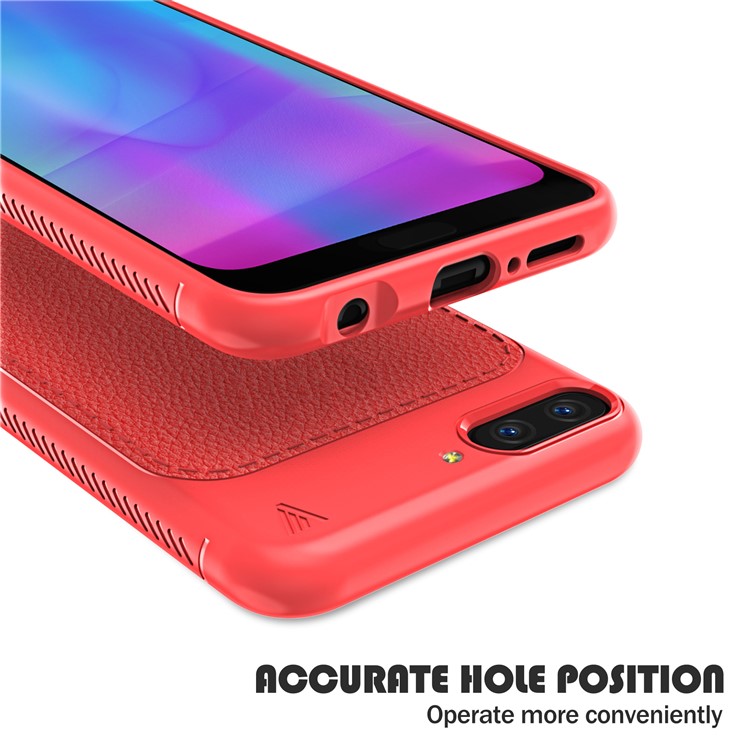 IVSO Gentry Series Leather Coated TPU Protection Case for Huawei Honor 10 - Red-4