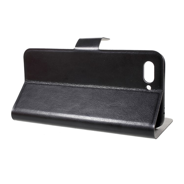 For Huawei Honor 10 Crazy Horse Texture Stand Leather Card Holder Mobile Casing - Black-4