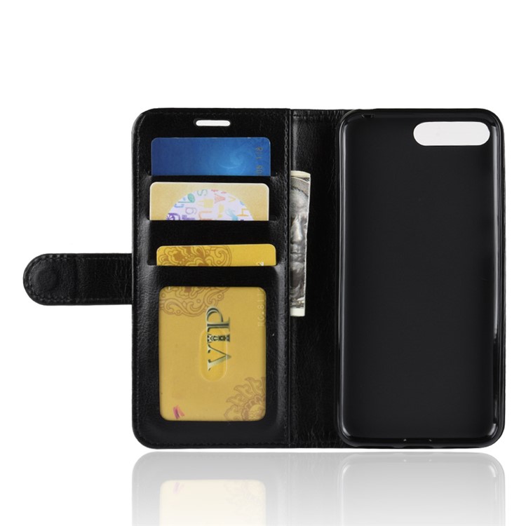 Crazy Horse Wallet Leather Stand Case for Huawei Y6 (2018)/Honor 7A (without Fingerprint Sensor) - Black-5