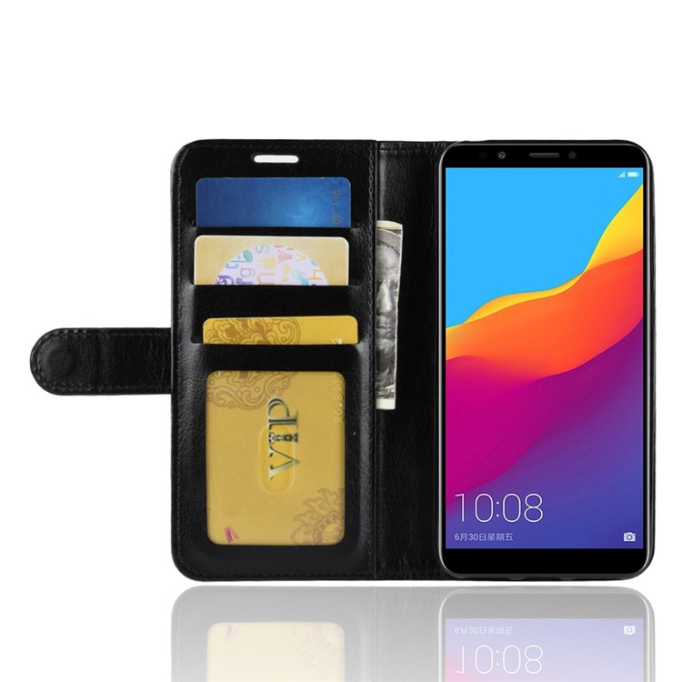 Crazy Horse Wallet Leather Stand Case for Huawei Y6 (2018)/Honor 7A (without Fingerprint Sensor) - Black-6
