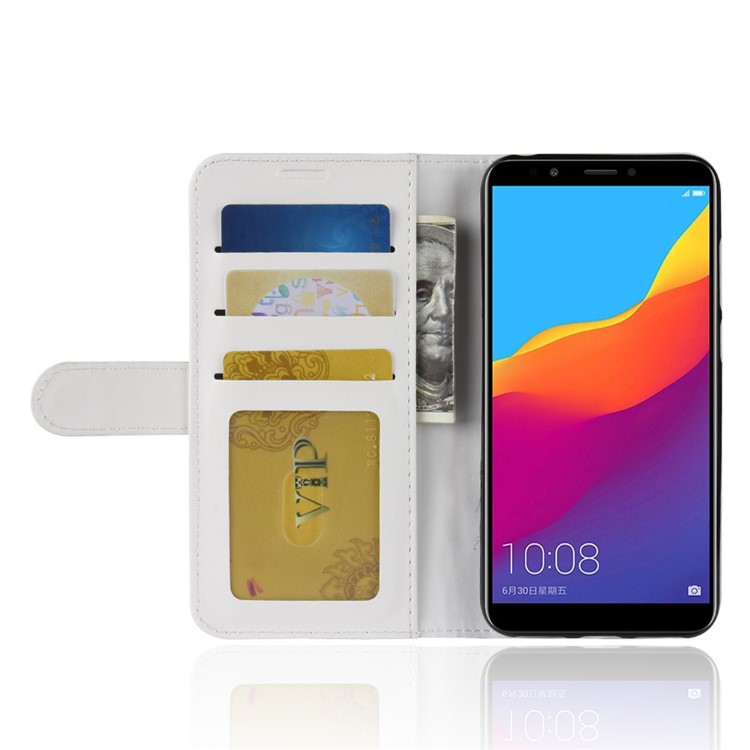 Crazy Horse Wallet Leather Stand Cover for Huawei Y6 (2018)/Honor 7A (without Fingerprint Sensor) - White-6