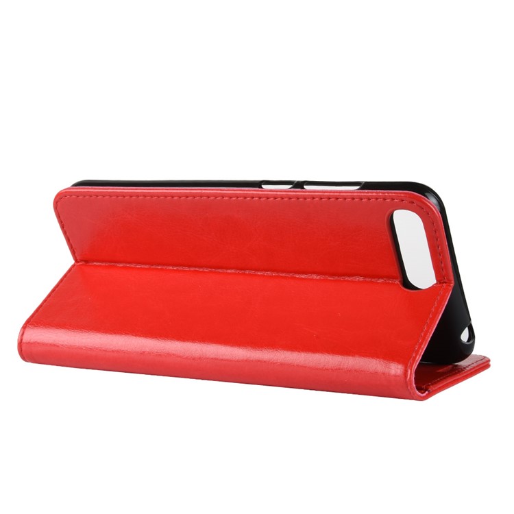 Crazy Horse Wallet Leather Shell Case for Huawei Y6 (2018)/Honor 7A (without Fingerprint Sensor) - Red-7
