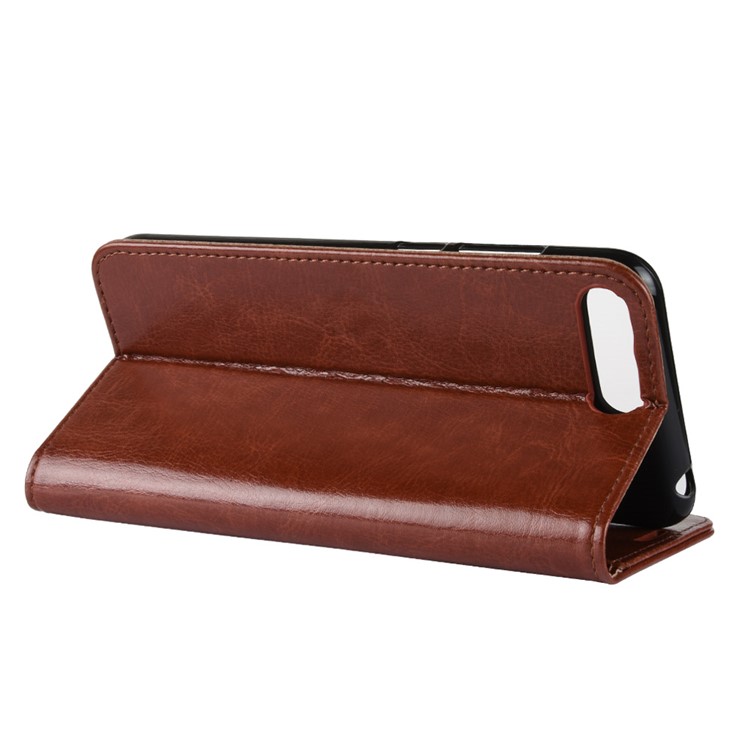 Crazy Horse Cell Phone Leather Stand Case for Huawei Y6 (2018)/Honor 7A (without Fingerprint Sensor) - Brown-5