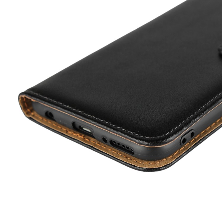 Genuine Leather Wallet Stand Phone Case for Huawei Honor 7C / Enjoy 8 - Black-10