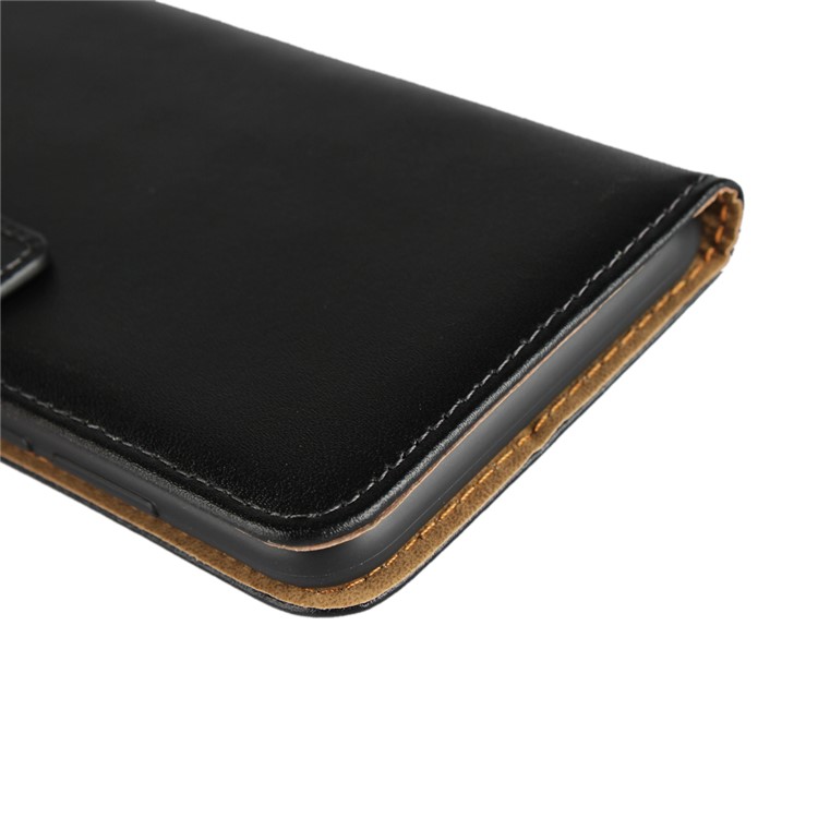 Genuine Leather Wallet Stand Phone Case for Huawei Honor 7C / Enjoy 8 - Black-11