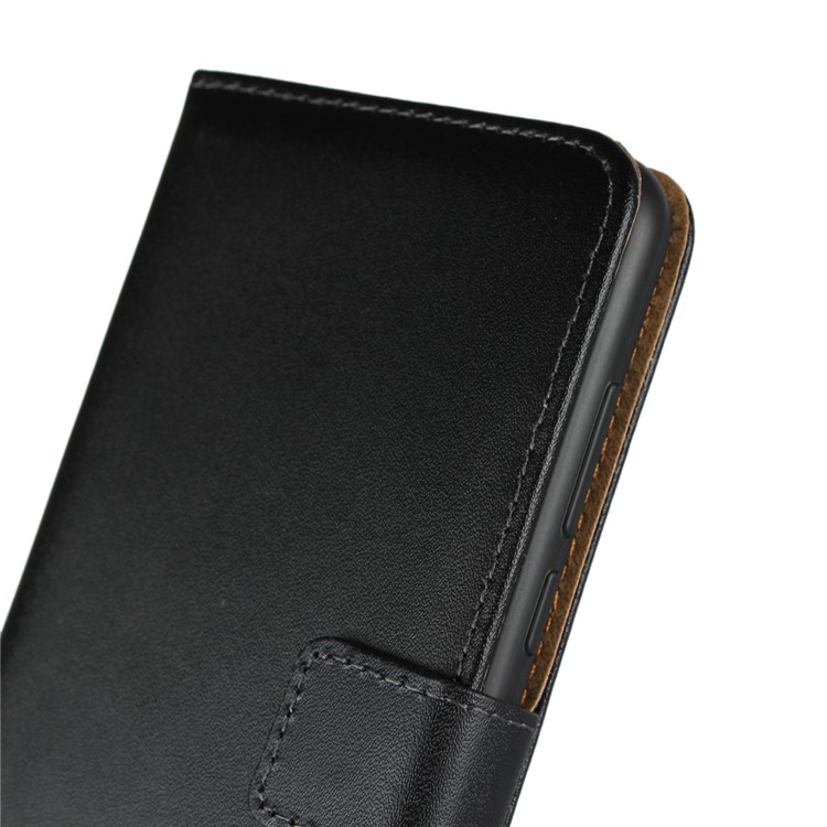 Genuine Leather Wallet Stand Phone Case for Huawei Honor 7C / Enjoy 8 - Black-8