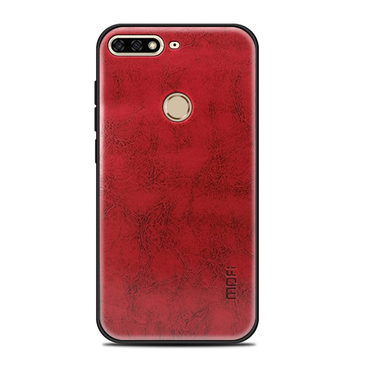MOFI PU Leather Coated PC + TPU Hybrid Cover for Huawei Honor 7C / Enjoy 8 - Red-1