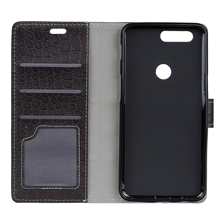 Crocodile Texture Vintage Leather Wallet Case for Huawei Honor 7A (with Fingerprint Sensor)/Honor 7A Pro/ Enjoy 8e - Black-4