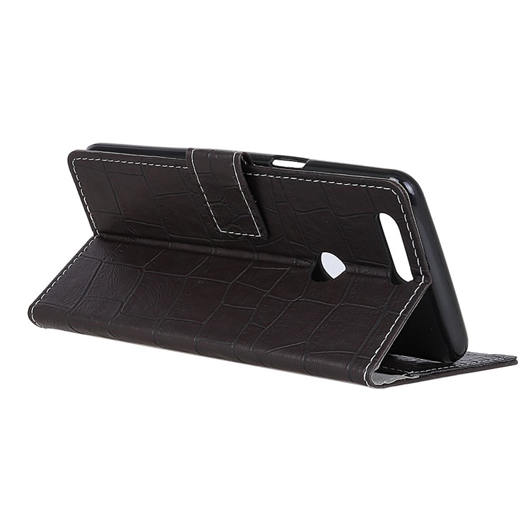 Crocodile Texture Vintage Leather Wallet Case for Huawei Honor 7A (with Fingerprint Sensor)/Honor 7A Pro/ Enjoy 8e - Black-5