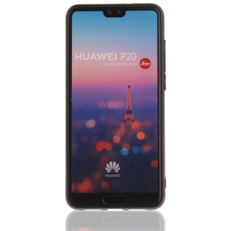 Card Holder PU Leather Coated TPU Case with Kickstand for Huawei P20 - Black-2