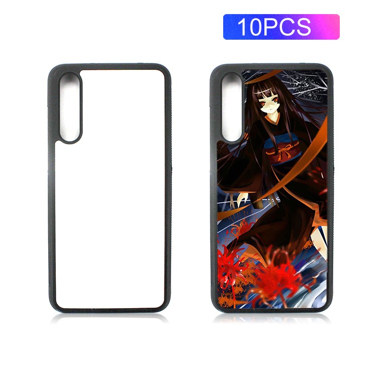 10Pcs/Set for Huawei P20 Customized Blank Heat Transfer Printing Aluminum Sheet Skin Coated PC TPU Hybrid Case - Black-1