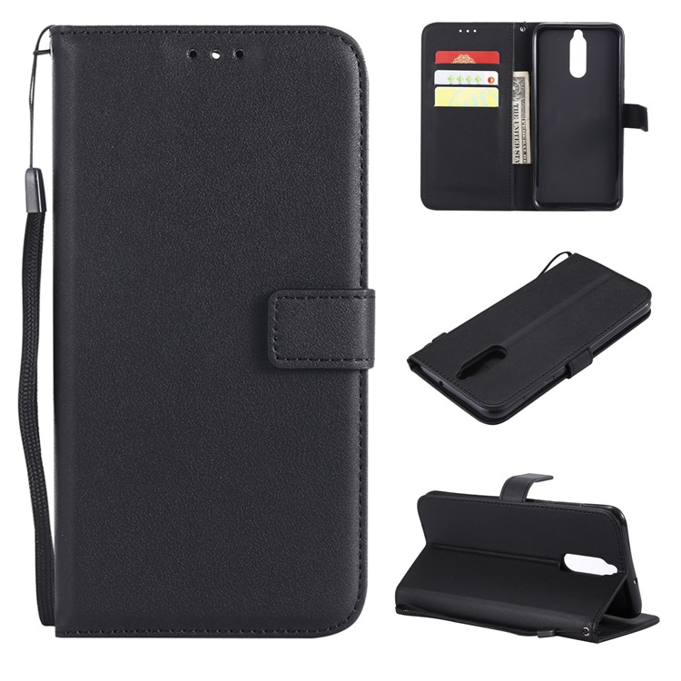 Wallet Stand Leather Protection Mobile Phone Case for Huawei Mate 10 Lite - Black-1