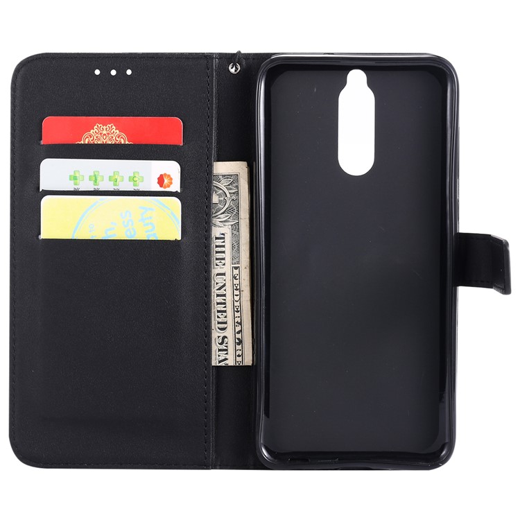Wallet Stand Leather Protection Mobile Phone Case for Huawei Mate 10 Lite - Black-3