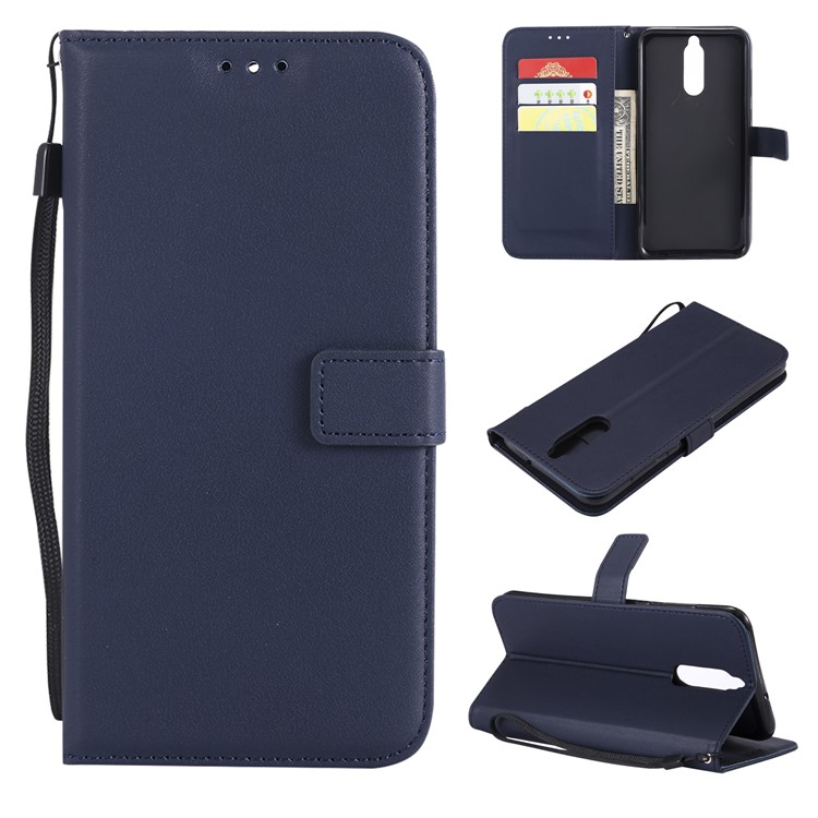 PU Leather Magnetic Wallet Phone Shell for Huawei Mate 10 Lite / nova 2i / Maimang 6 / Honor 9i (India) - Dark Blue-1