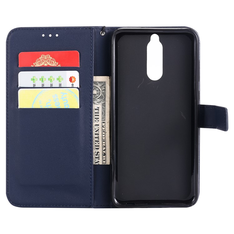 PU Leather Magnetic Wallet Phone Shell for Huawei Mate 10 Lite / nova 2i / Maimang 6 / Honor 9i (India) - Dark Blue-5