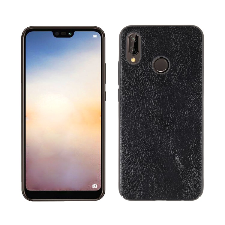 Crazy Horse Texture PU Leather Coated PC Hard Case for Huawei P20 Lite / Nova 3e - Black-1