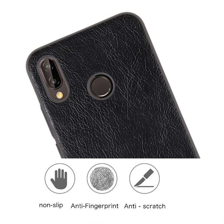 Crazy Horse Texture PU Leather Coated PC Hard Case for Huawei P20 Lite / Nova 3e - Black-2