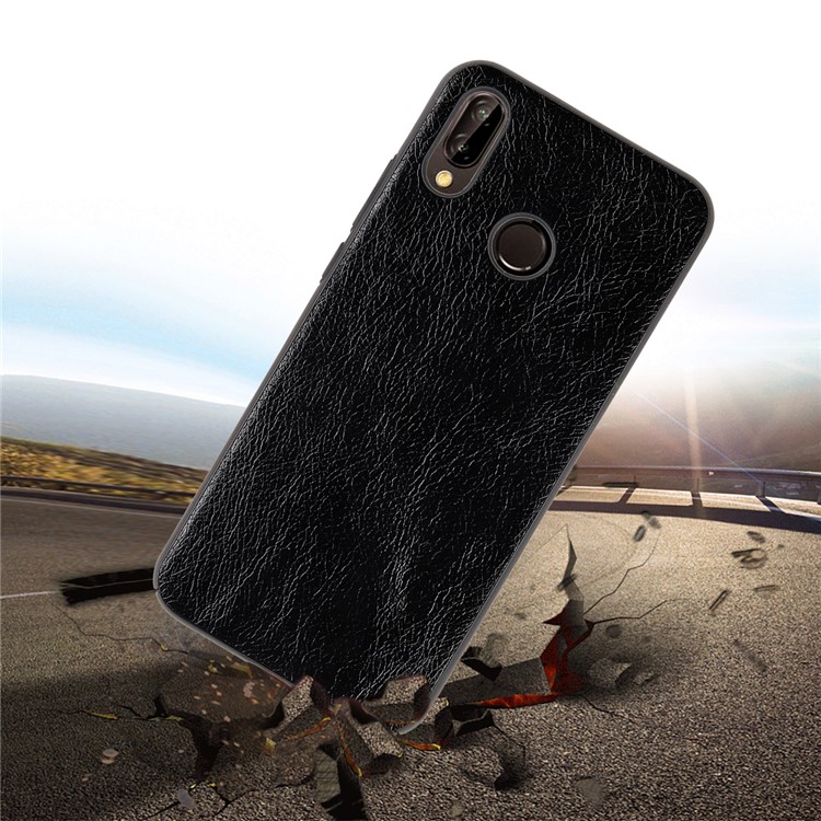 Crazy Horse Texture PU Leather Coated PC Hard Case for Huawei P20 Lite / Nova 3e - Black-3