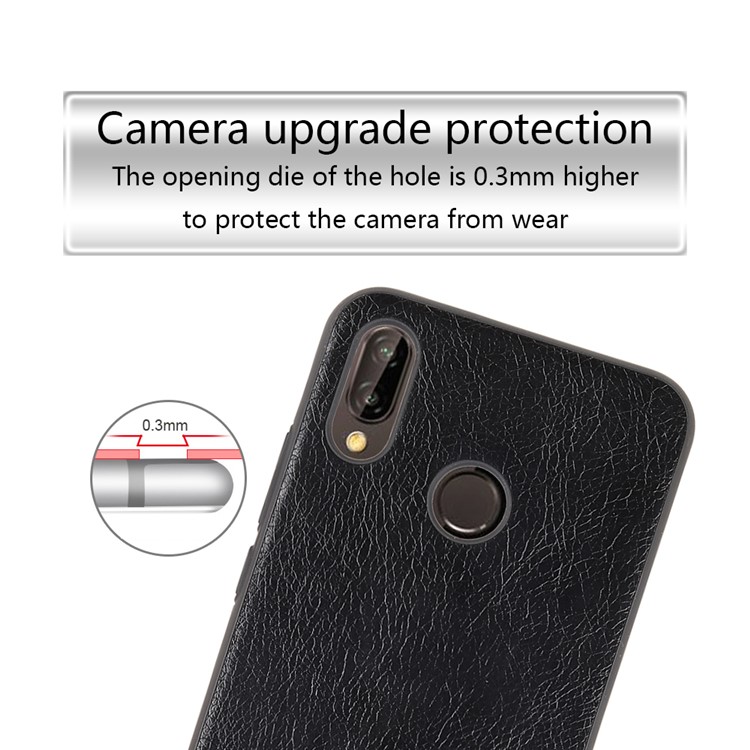 Crazy Horse Texture PU Leather Coated PC Hard Case for Huawei P20 Lite / Nova 3e - Black-4