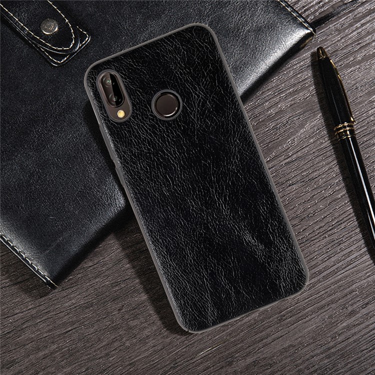 Crazy Horse Texture PU Leather Coated PC Hard Case for Huawei P20 Lite / Nova 3e - Black-7