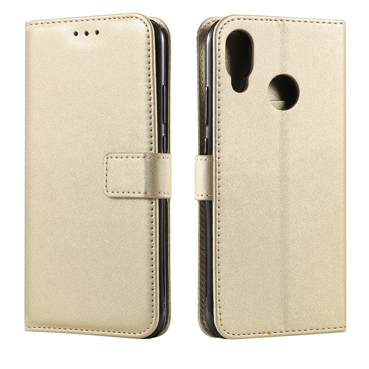 Magnetic Leather Stand Case for Huawei P20 Lite / Nova 3e - Champagne Gold-1