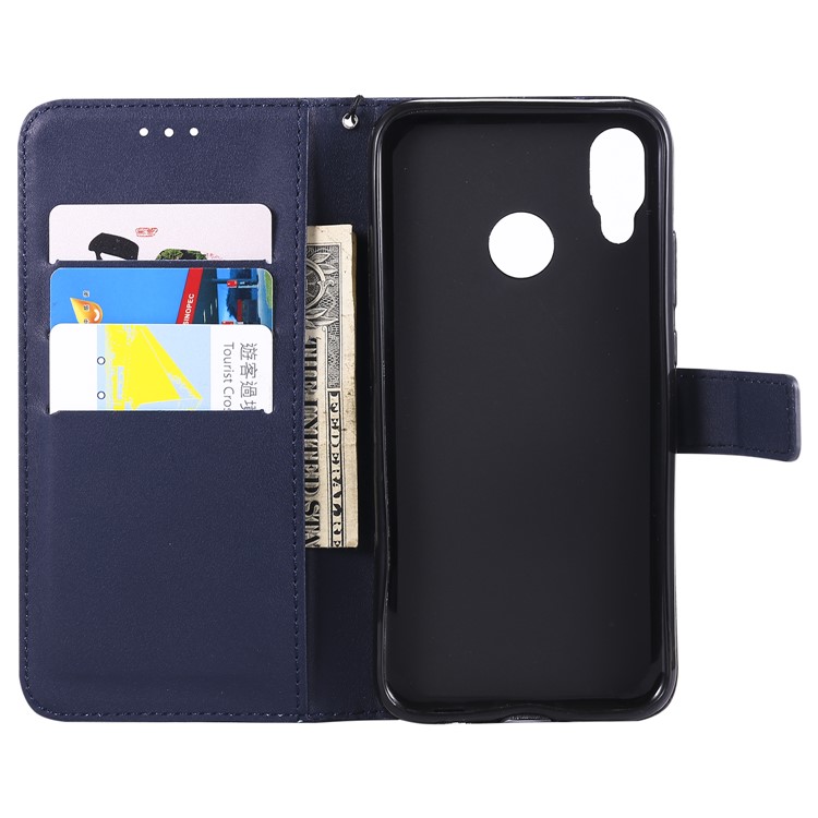 Leather Stand Case with Card Slots for Huawei P20 Lite / Nova 3e - Dark Blue-5