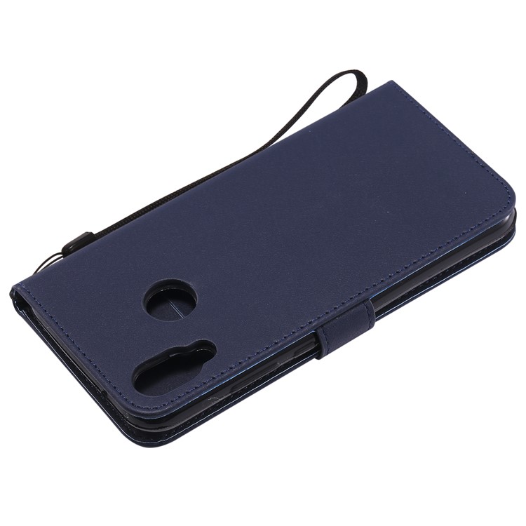 Leather Stand Case with Card Slots for Huawei P20 Lite / Nova 3e - Dark Blue-11