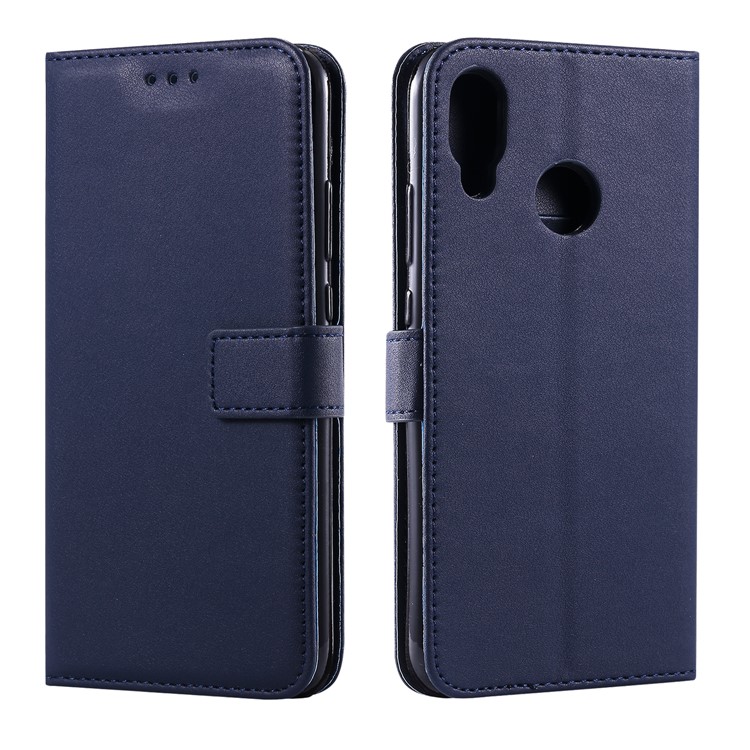 Leather Stand Case with Card Slots for Huawei P20 Lite / Nova 3e - Dark Blue-17