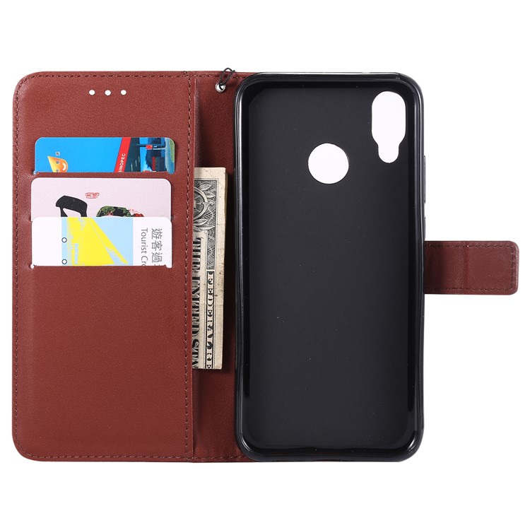 Leather Stand Cover with Card Slots for Huawei P20 Lite / Nova 3e - Brown-5