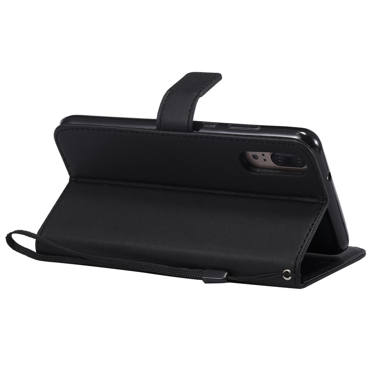 Wallet Leather Stand Case for Huawei P20 Pro - Black-6