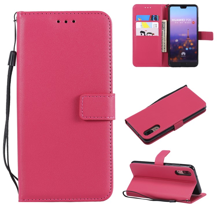 Wallet Leather Stand Cover for Huawei P20 Pro - Rose-1