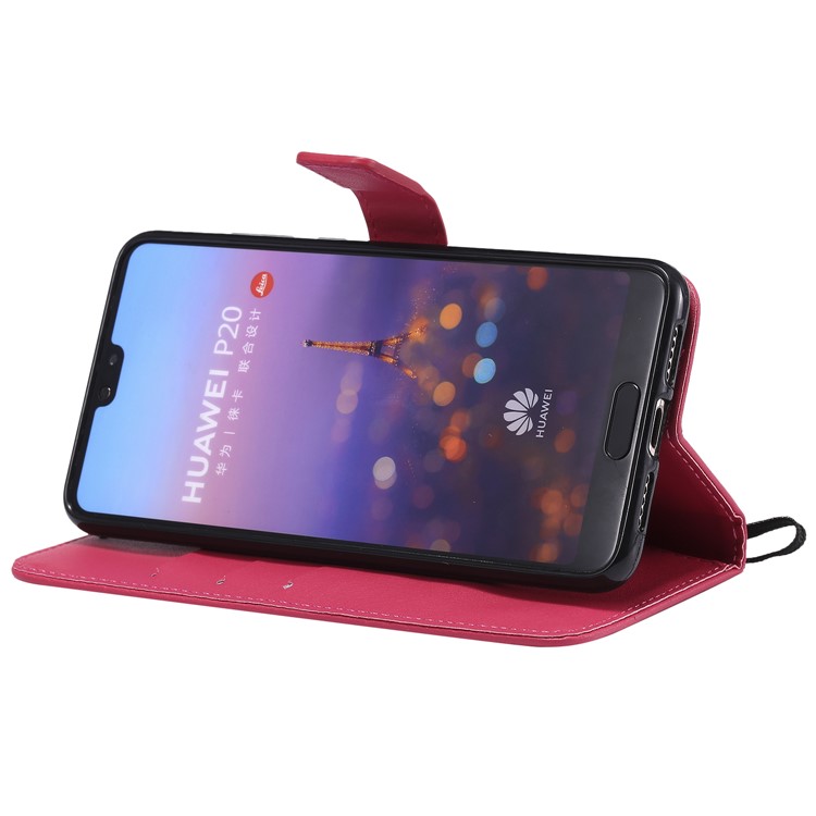 Wallet Leather Stand Cover for Huawei P20 Pro - Rose-5