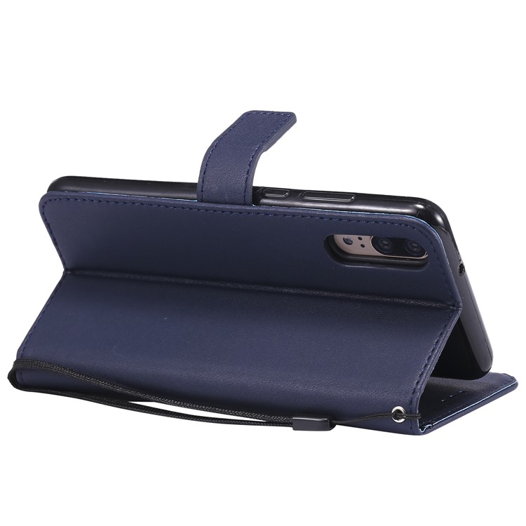 Magnetic Leather Stand Cover for Huawei P20 Pro - Dark Blue-6