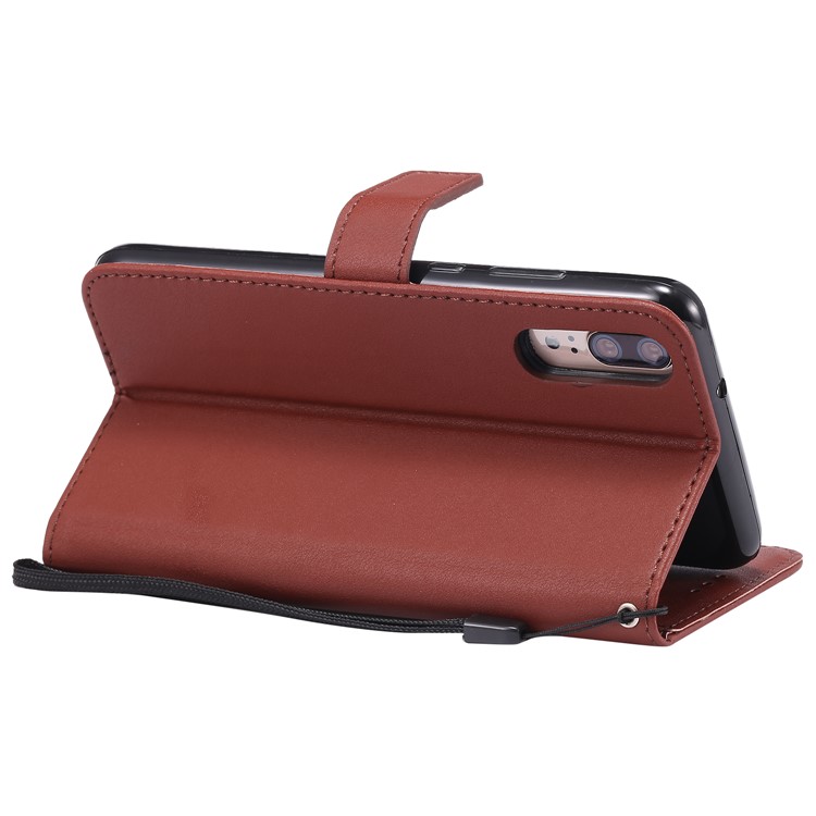 Cell Phone Leather Stand Case for Huawei P20 Pro - Brown-6