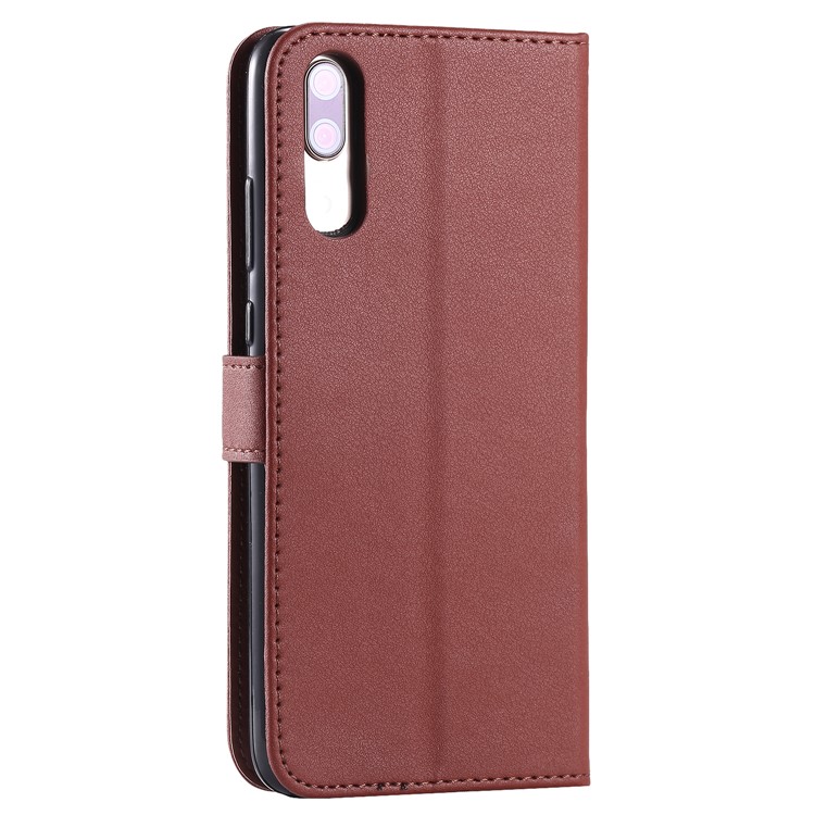 Cell Phone Leather Stand Case for Huawei P20 Pro - Brown-8
