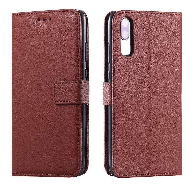 Cell Phone Leather Stand Case for Huawei P20 Pro - Brown-9