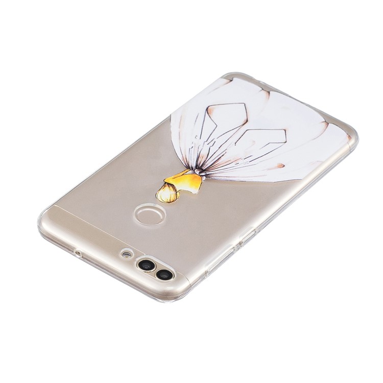 Padrão De Impressão Tampa TPU Para Huawei P Inteligente / Desfrutar 7S - Garota Em Vestido Sem Costas-3