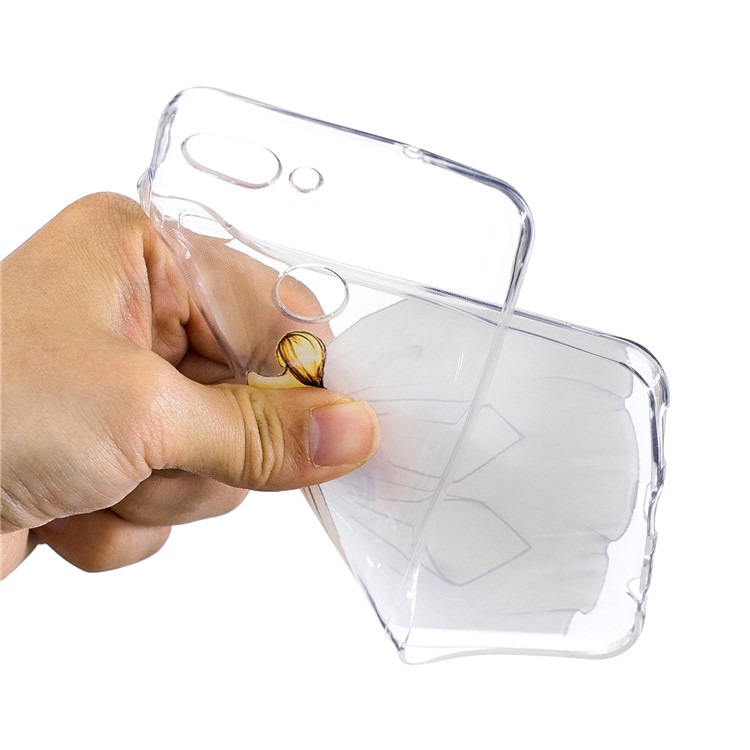 Padrão De Impressão Tampa TPU Para Huawei P Inteligente / Desfrutar 7S - Garota Em Vestido Sem Costas-4