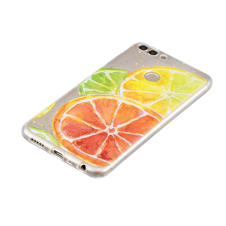 Printing Pattern TPU Phone Shell for Huawei P Smart/Enjoy 7S - Orange-2