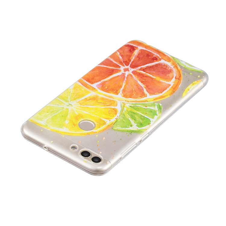 Printing Pattern TPU Phone Shell for Huawei P Smart/Enjoy 7S - Orange-3