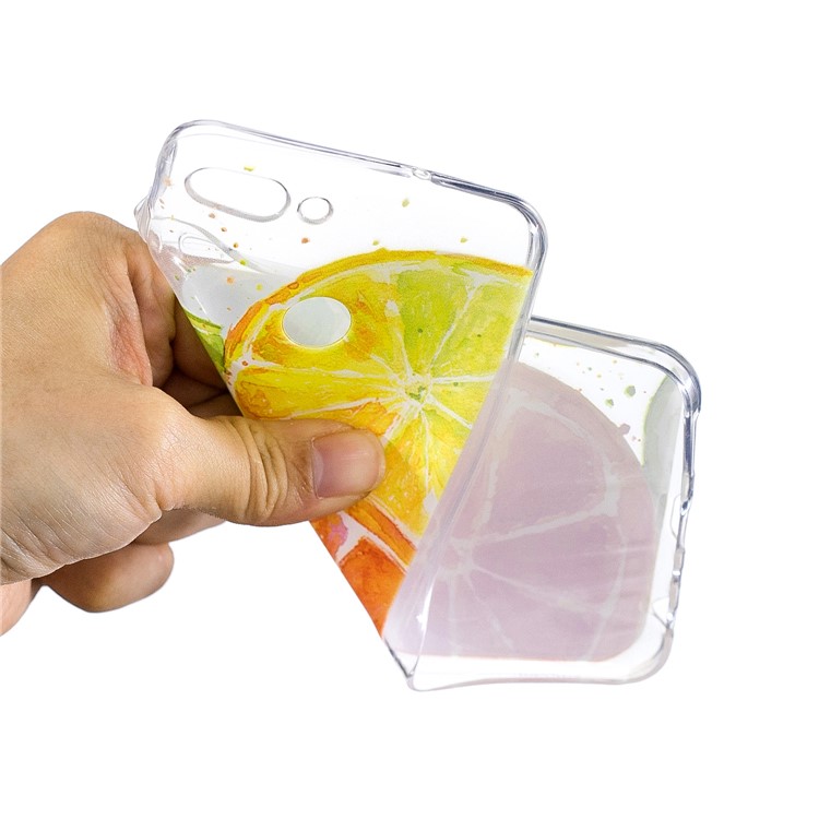 Printing Pattern TPU Phone Shell for Huawei P Smart/Enjoy 7S - Orange-4